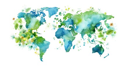 Fototapeta na wymiar Celebrating World Earth Day and Environmental Protection with a World Map