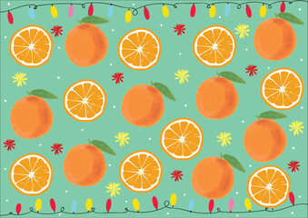 seamless pattern with oranges