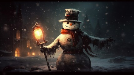 Naklejka premium angry snowman for christmas