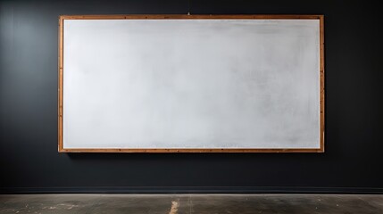 Whiteboard attached to a black wall