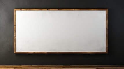 Whiteboard attached to a black wall