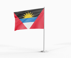 Antigua and Barbuda national flag on white background.