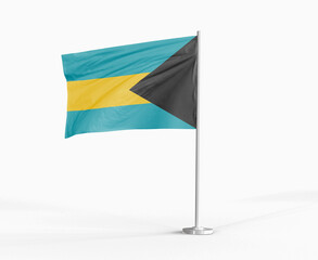 Bahamas national flag on white background.