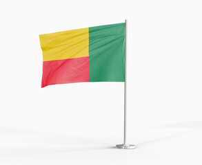 Benin national flag on white background.