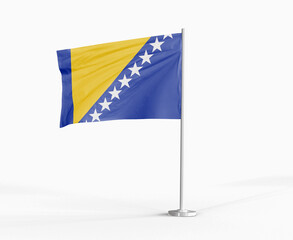 Bosnia and Herzegovina national flag on white background.
