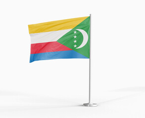 Comoros national flag on white background.