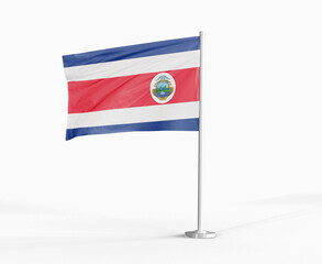 Costa Rica national flag on white background.