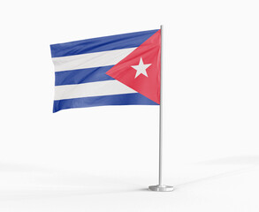 Cuba national flag on white background.