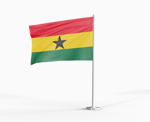 Ghana national flag on white background.