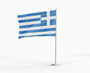 Fototapeta premium Greece national flag on white background.