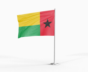 Guinea Bissau national flag on white background.