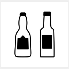 Beer icon isolated. Beer bottle. Wine Vector illustration. EPS 10