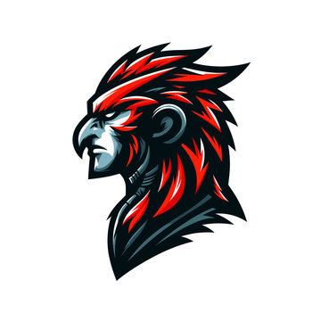 side head bird man esport logo design style, vector art design
