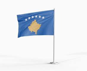 Kosovo national flag on white background.