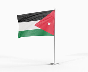 Jordan national flag on white background.