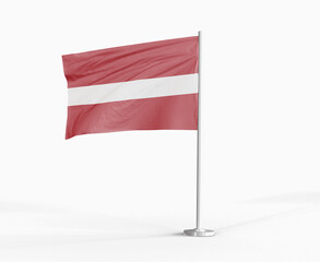 Latvia national flag on white background.