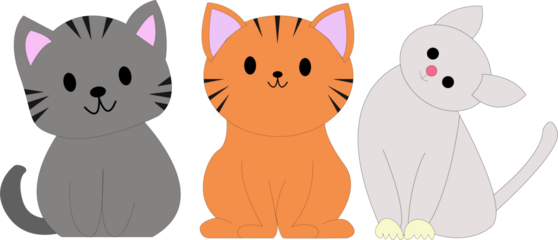 3 cute cat smile cartoon