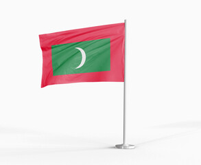 Maldives national flag on white background.