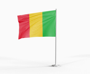 Mali national flag on white background.