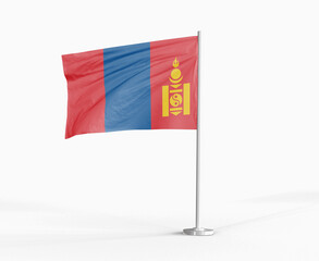 Mongolia national flag on white background.