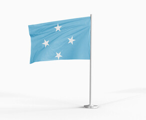 Micronesia national flag on white background.