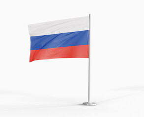 Russia national flag on white background.