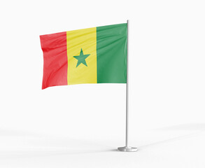 Senegal national flag on white background.