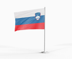 Slovenia national flag on white background.