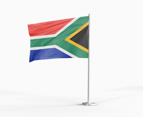 South Africa national flag on white background.