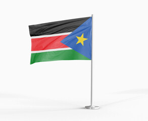 South Sudan national flag on white background.