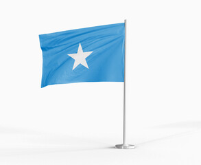 Somalia national flag on white background.