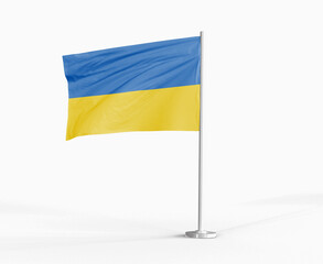 Ukraine national flag on white background.