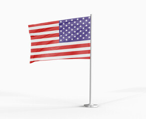 United States national flag on white background.