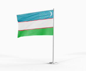 Uzbekistan national flag on white background.