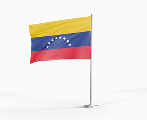 Venezuela national flag on white background.