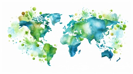 Celebrating World Earth Day and Environmental Protection with a World Map