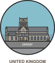 Naklejka premium Grimsby. Cities and towns in United Kingdom