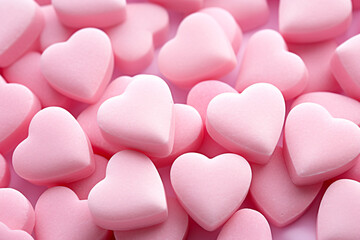 Fototapeta premium Cute pink heart shaped candy