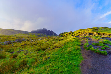 Sunset view of the Old Man of Storr