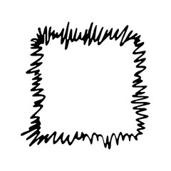 Obraz premium Hand drawn highlight illustration. Marker frame clipart. Ink scribble square. Single element