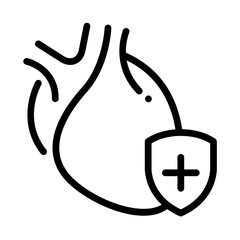 Maintain heart health icon. Protect heart health icon