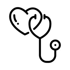 Stethoscope icon. Heart care icon