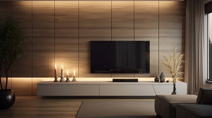 Stylish Living room with TV Setup