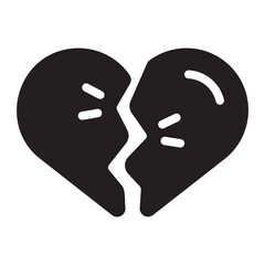 broken heart glyph icon