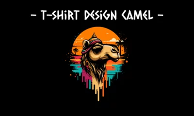 Foto op Plexiglas head camel vector illustration tshirt design © dewa