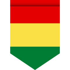 Guinea flag or pennant isolated on white background. Pennant flag icon.