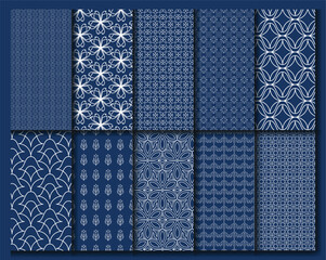 Collection of seamless ornamental vector and Geometric floral set of seamless patterns for Wedding, anniversary, birthday and party. Simple illustrations Design for banner, poster, card, invitation 
