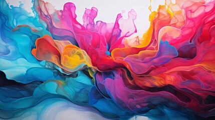 Beautiful abstract painting created by slowly blending and softly combining liquid paints.