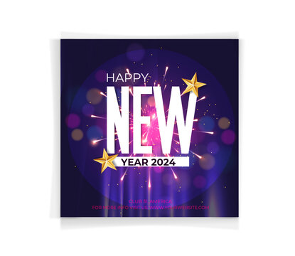 New Year 2024 Upcoming Event Instagram Posts And Social Media Post Template Design	
