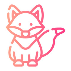 fox Line Gradient Icon